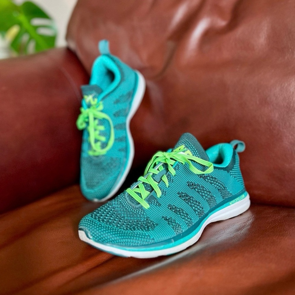 APL Teal and Green Sneakers with Breathable Knit Design